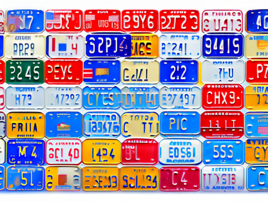 Various license plates from different countries