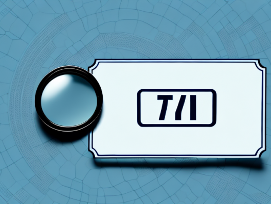 A magnifying glass hovering over a blurred car license plate