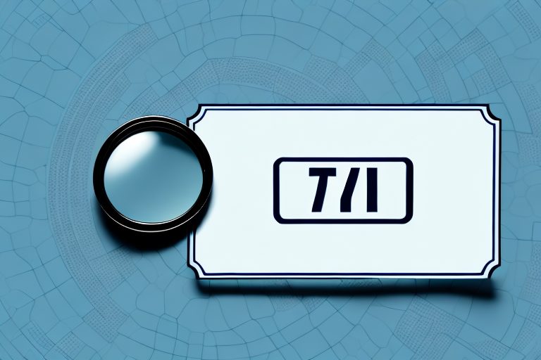 A magnifying glass hovering over a blurred car license plate