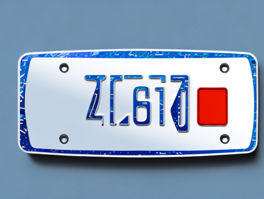 A car license plate with a transparent sticker being carefully applied on it