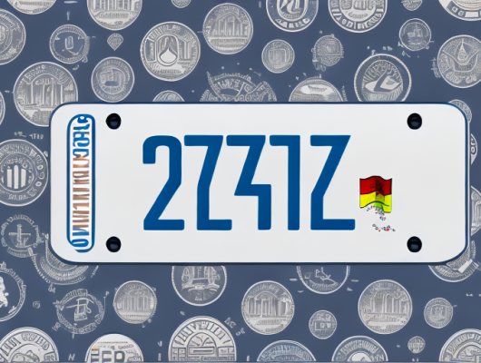 A german license plate with fun and quirky symbols and designs