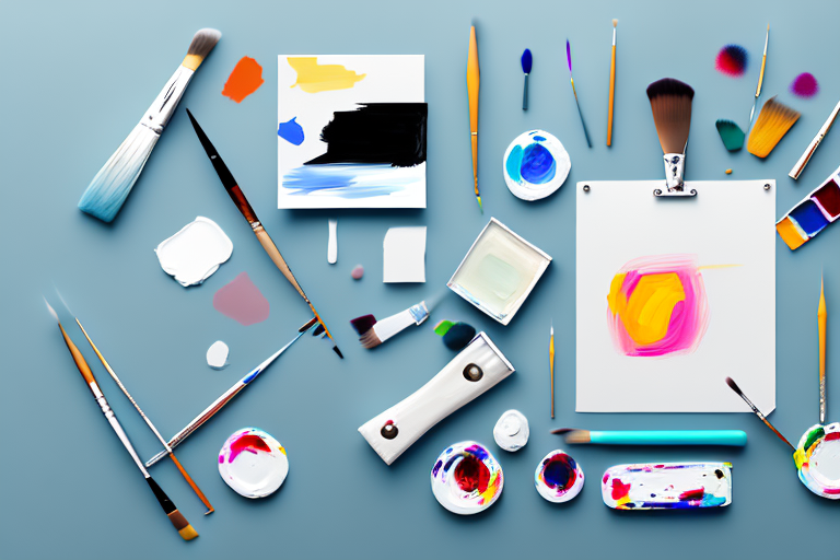 Various painting tools like brushes