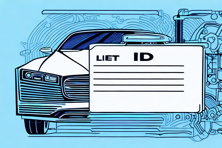 A vehicle registration document next to a car with visible engine parts