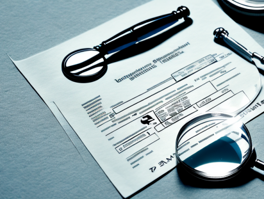 A german vehicle registration document (kfz-schein) with a magnifying glass highlighting the area where the horsepower (ps) information is typically found
