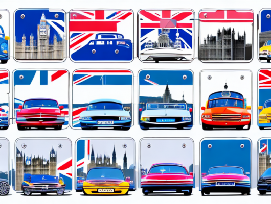 A variety of uk number plates on different cars