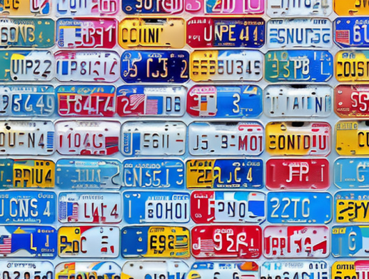 Various international car license plates