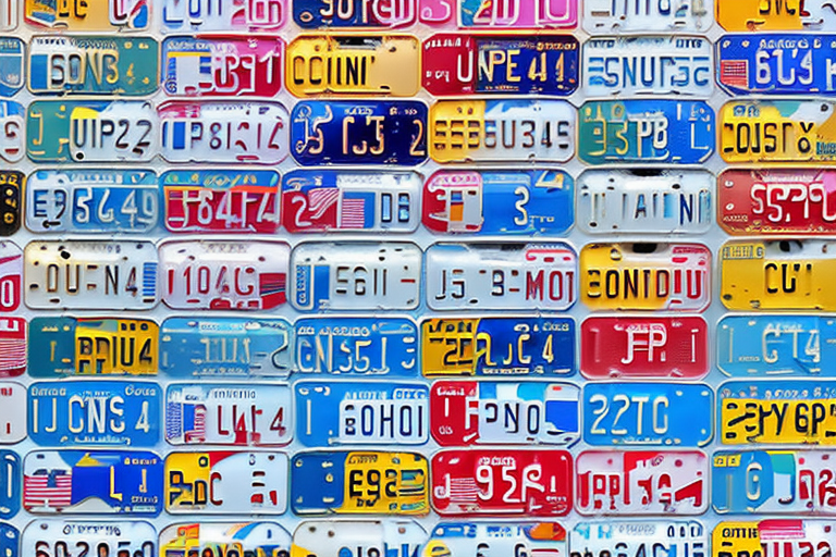 Various international car license plates
