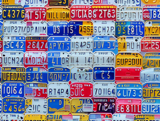 Various car license plates from different countries