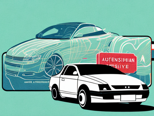 An austrian landscape with a car prominently displaying the il license plate