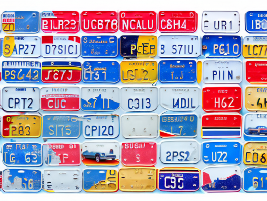 A variety of car license plates from different regions in germany