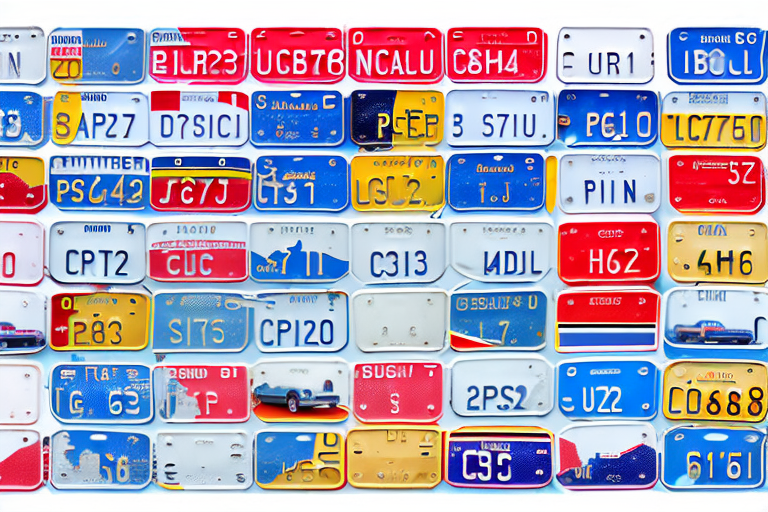 A variety of car license plates from different regions in germany