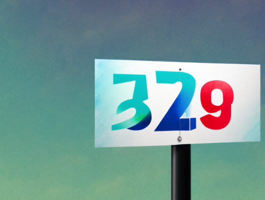 A close-up view of a colorful signpost with a blank space where the number should be