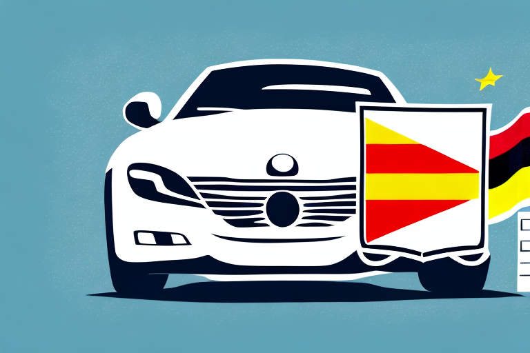 A car with a temporary license plate