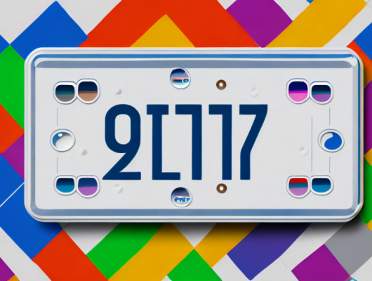 A german seasonal license plate with different color-coded sections to indicate different seasons
