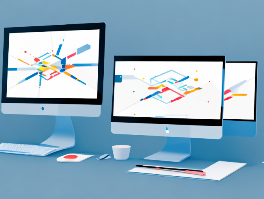 Two computer screens side by side