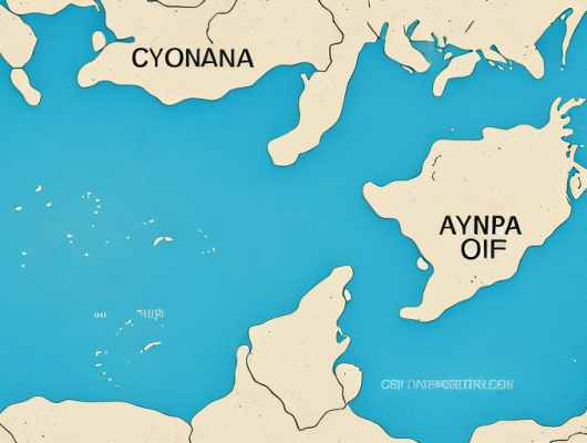 A map highlighting the island of cyprus in the mediterranean sea