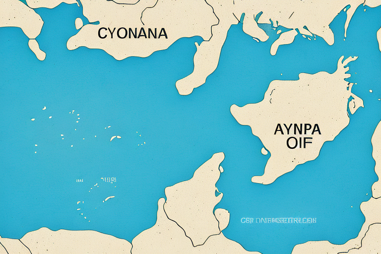 A map highlighting the island of cyprus in the mediterranean sea