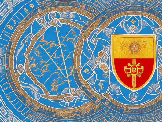 A bulgarian landscape with prominent national symbols like the rila monastery