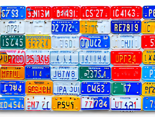A variety of car license plates from bulgaria
