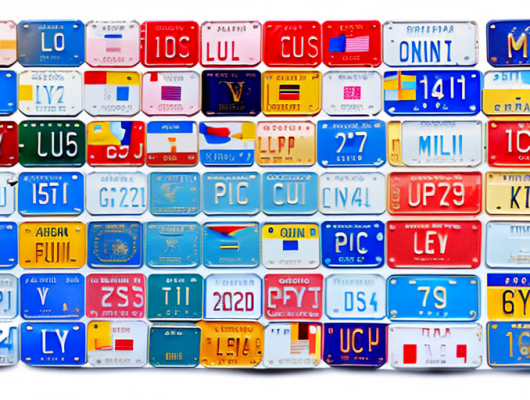 Various international license plates