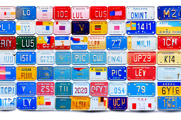 Various international license plates