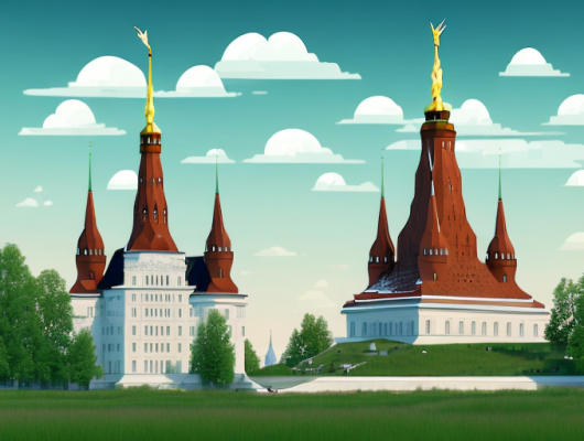 A landscape featuring the national symbols of latvia