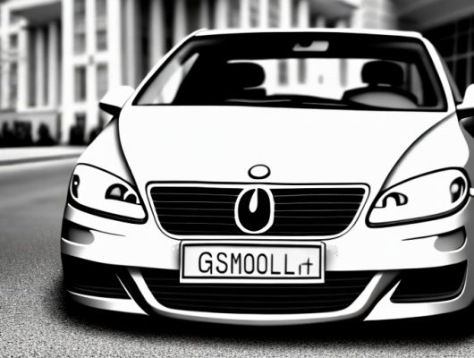 A german diplomatic license plate on a car parked outside a government building