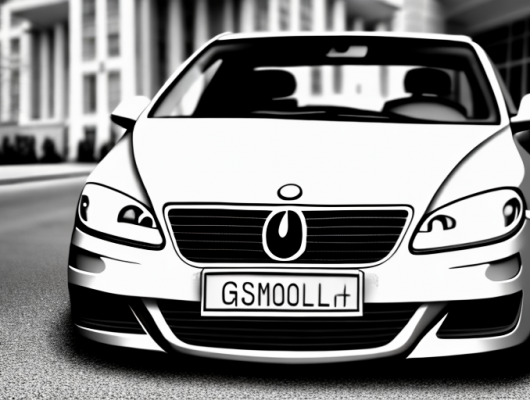 A german diplomatic license plate on a car parked outside a government building