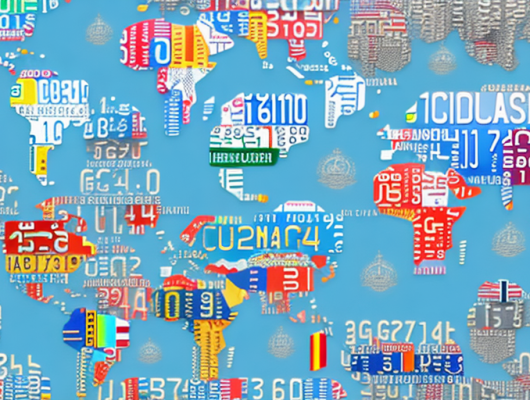 Various international car license plates on a global map