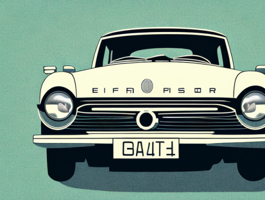 A classic oldtimer car with a prominently displayed "h" license plate