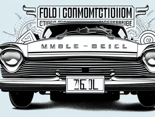 A classic oldtimer car with a symbolic prohibition sign overlaying it