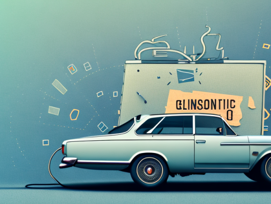 A vintage car with a placard on it that says "exempted" in german