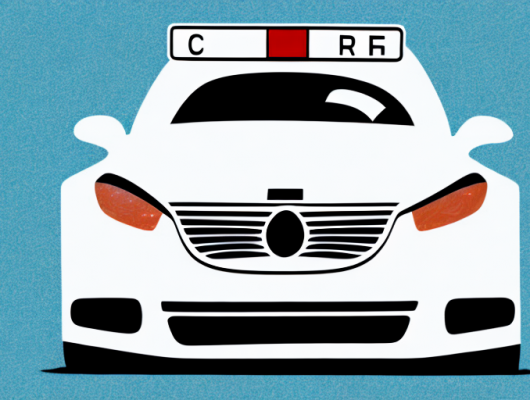 A car with an export license plate attached to it