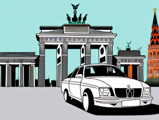 A german car with an export license plate