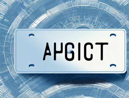 A license plate with a price tag hanging off it