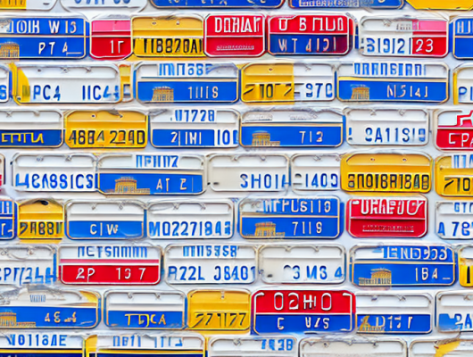 Various types of german license plates