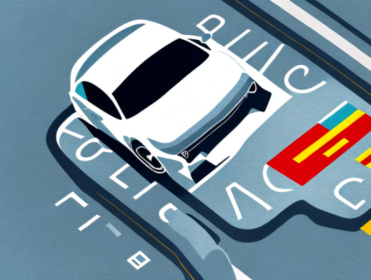 A german car from a bird's eye view with a focus on its license plate