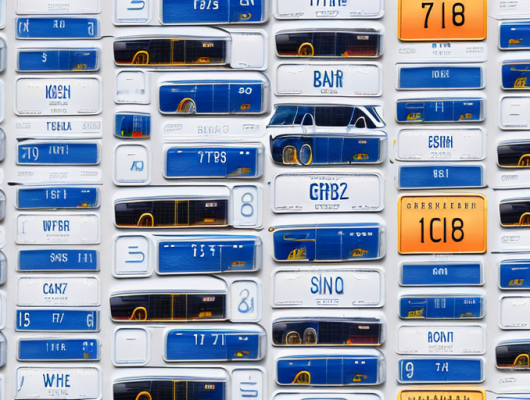 A variety of german car license plates on a scenic backdrop of german roads and landmarks