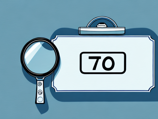 A magnifying glass hovering over a car license plate