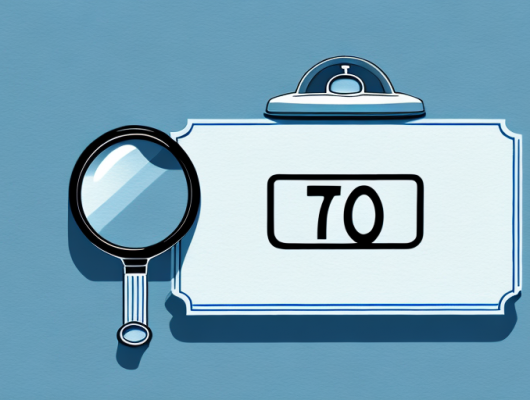 A magnifying glass hovering over a car license plate