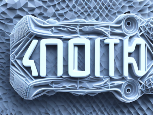 A 3d car license plate being created through a futuristic 3d printing process