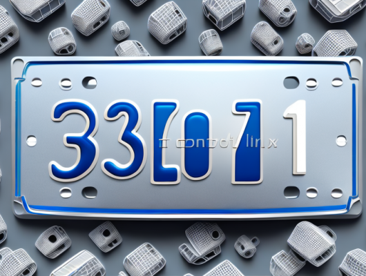 A 3d license plate attached to the back of a car