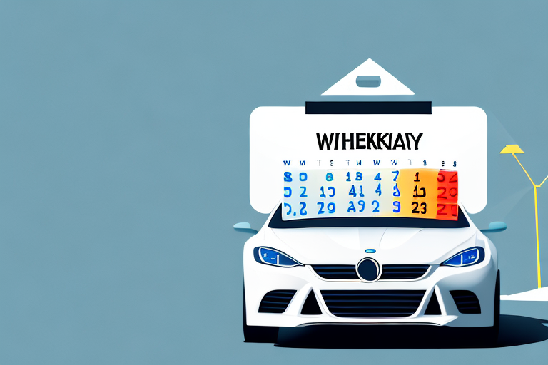 A car with a temporary license plate affixed