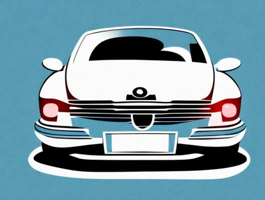 A temporary german license plate on a car's bumper