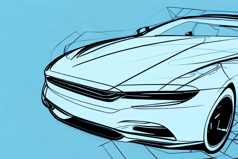 A camera on a tripod focused on a sleek car in an outdoor setting