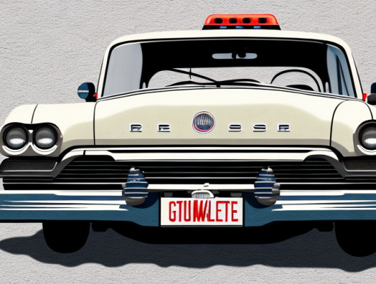 A classic american car with a usa license plate