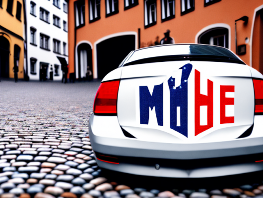An american license plate on a german car