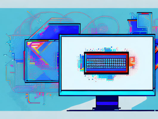 A computer monitor displaying an image being pixelated