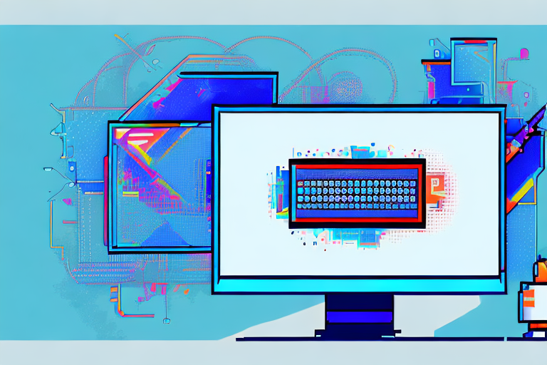 A computer monitor displaying an image being pixelated