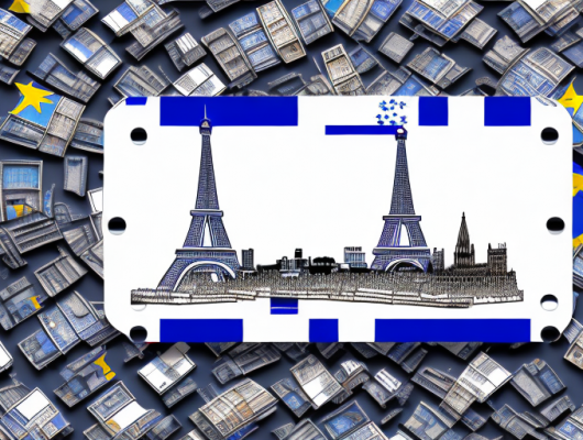 A european license plate with the eu flag symbol